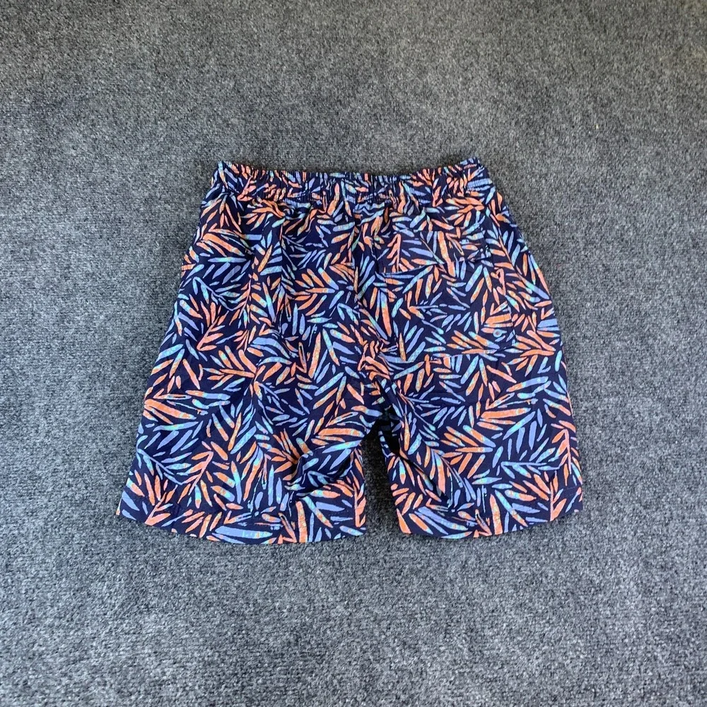 MBX Swim Trunks Mens Small Navy Blue Good Tropical Print Drawstring 27x7